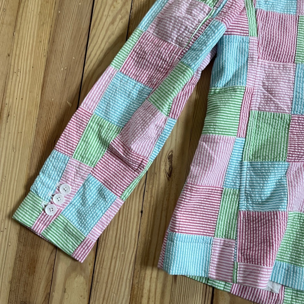 NWT Talbots Patchwork Seersucker Blazer Madras Ja… - image 8